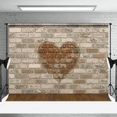 Lofaris Brick Heart Retro Wall Sweet Wood Wedding Backdrop